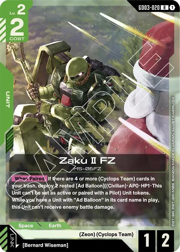 Zaku II FZ - GD03-020 (GD03) - Near Mint (R)